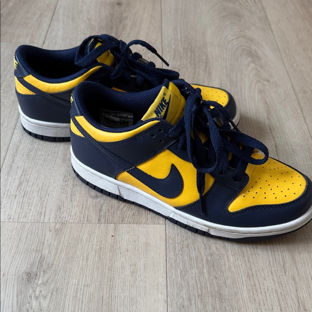 Nike 2021 Michigan Navy Blue and Yellow Dunk Low SZ 6